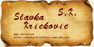 Slavka Kričković vizit kartica